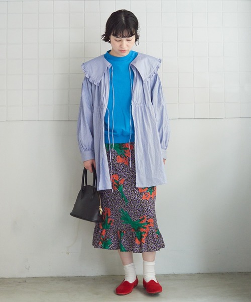 bulle de savon(ビュルデサボン)の「stripe puri ブラウス(シャツ/ブラウス・レディース・ブルー/ピンク・FREE)」の11枚目の写真
