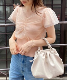 one after another NICE CLAUP | チュールがけフレアスリーブニット(ニット/セーター)