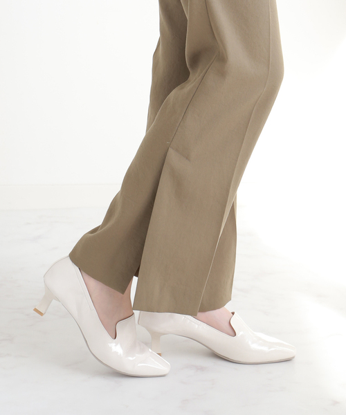LE TALON（ルタロン）の「5cmスクエアレインギャザーパンプス（パンプス・レディース・ライトグレー/ブラックミックス/アイボリー・23.5cm/24cm/23cm/24.5cm）」の2枚目の写真