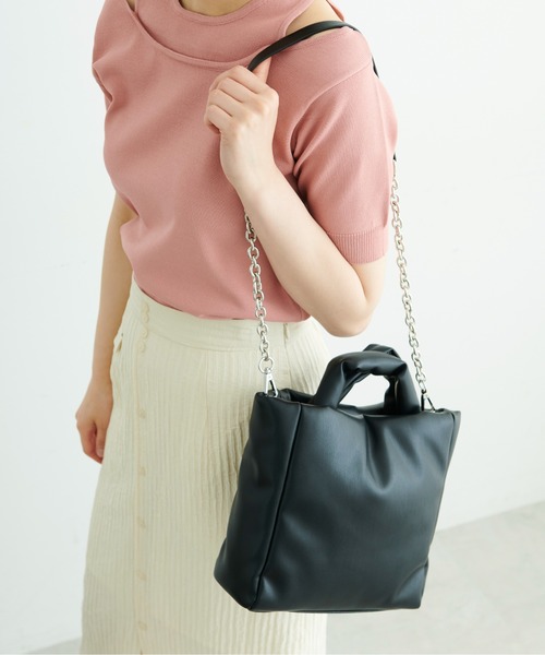 FREE'S MART（フリーズマート）の「◆ソフト2Wayバッグ（ショルダーバッグ・レディース・ブラック/ピンク・ﾌﾘ-）」の11枚目の写真