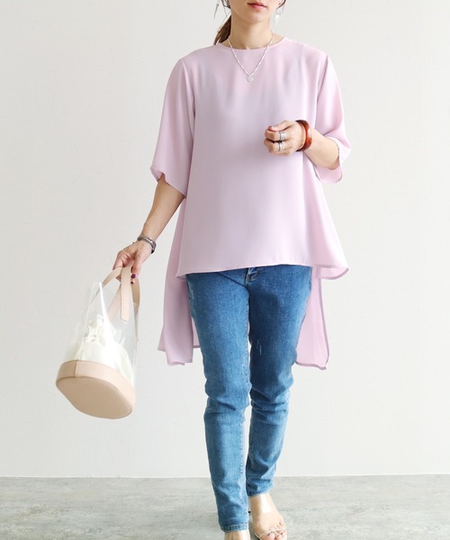 reca（レカ）の「テールカットシアーブラウス（シャツ/ブラウス・レディース・ホワイト/スモークピンク・M/L）」の17枚目の写真