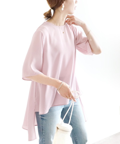 reca（レカ）の「テールカットシアーブラウス（シャツ/ブラウス・レディース・ホワイト/スモークピンク・M/L）」の10枚目の写真