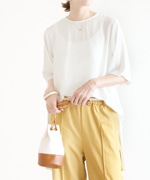 reca（レカ）の「テールカットシアーブラウス（シャツ/ブラウス・レディース・ホワイト/スモークピンク・M/L）」の15枚目の写真