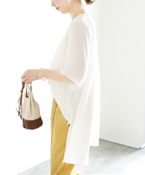 reca（レカ）の「テールカットシアーブラウス（シャツ/ブラウス・レディース・ホワイト/スモークピンク・M/L）」の22枚目の写真