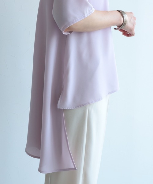 reca（レカ）の「テールカットシアーブラウス（シャツ/ブラウス・レディース・ホワイト/スモークピンク・M/L）」の8枚目の写真