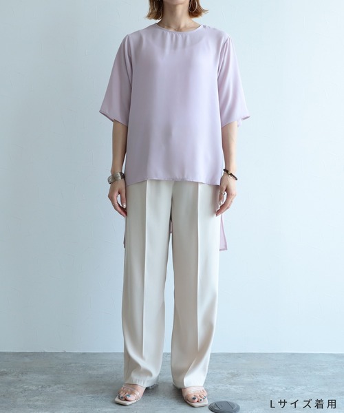 reca（レカ）の「テールカットシアーブラウス（シャツ/ブラウス・レディース・ホワイト/スモークピンク・M/L）」の6枚目の写真