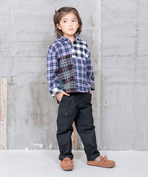 RAGMART（ラグマート）の「チェックシャツ（シャツ/ブラウス・キッズ・パープル/イエロー・110cm/100cm/120cm/130cm）」の4枚目の写真