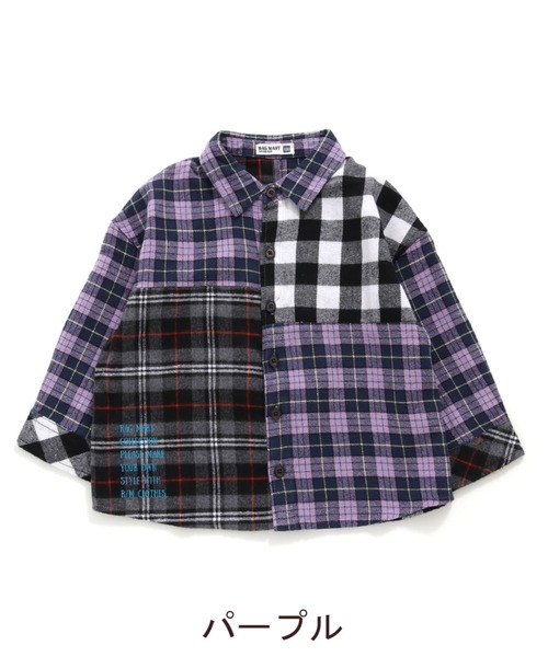RAGMART（ラグマート）の「チェックシャツ（シャツ/ブラウス・キッズ・パープル/イエロー・110cm/100cm/120cm/130cm）」の14枚目の写真