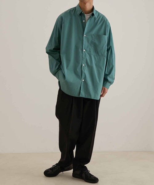 ADAM ET ROPE'(アダムエロペ)の「ビッグシルエット レギュラーカラーシャツ(シャツ/ブラウス・メンズ・ホワイト/グリーン・M/L)」の7枚目の写真