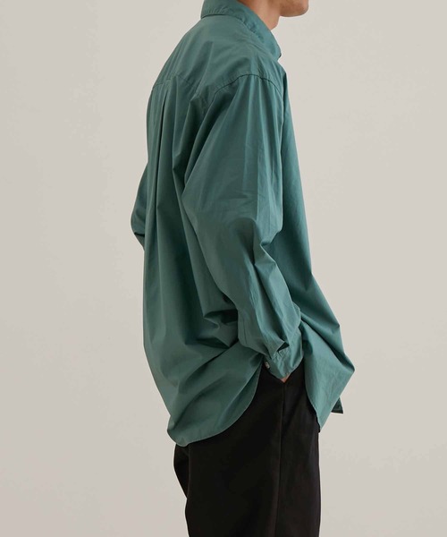 ADAM ET ROPE'(アダムエロペ)の「ビッグシルエット レギュラーカラーシャツ(シャツ/ブラウス・メンズ・ホワイト/グリーン・M/L)」の4枚目の写真