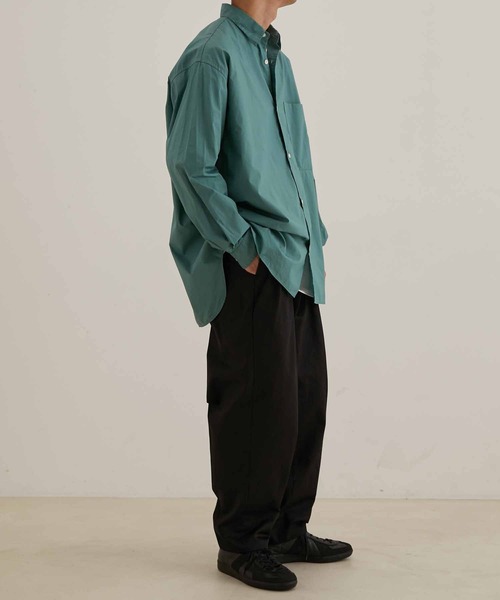 ADAM ET ROPE'(アダムエロペ)の「ビッグシルエット レギュラーカラーシャツ(シャツ/ブラウス・メンズ・ホワイト/グリーン・M/L)」の8枚目の写真