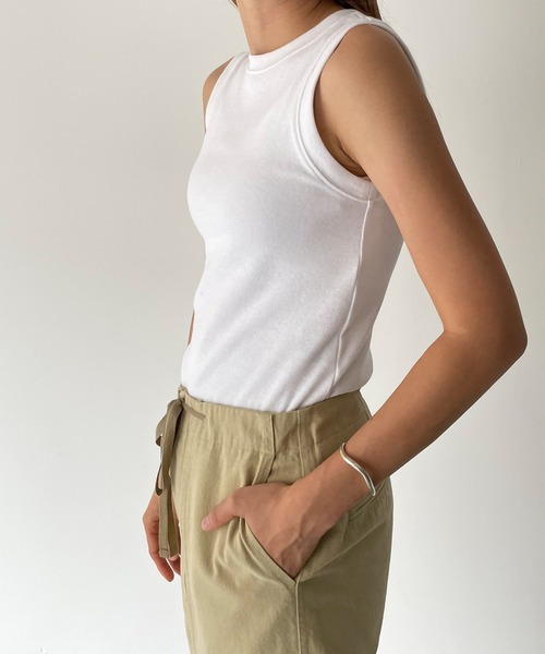 CANAL JEAN（キャナルジーン）の「RED CHOP WORKS(レッドチョップワークス) フライスタンクトップ（タンクトップ・レディース・ホワイト/ブラック/ブラウン・38）」の6枚目の写真