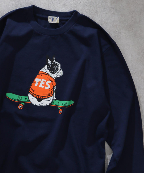 The Endless Summer（エンドレスサマー）の「TES SKATE BUHI LONG SLEEVE T-SHIRT / ロンT（Tシャツ/カットソー・メンズ・ブラック/ホワイト/ダークグリーン/ネイビー/ベージュ/ミント・SMALL/MEDIUM/LARGE/X-LARGE）」の6枚目の写真