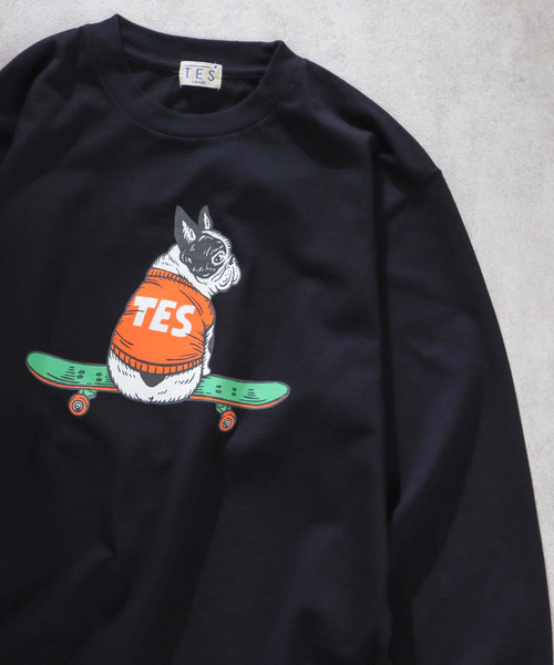 The Endless Summer（エンドレスサマー）の「TES SKATE BUHI LONG SLEEVE T-SHIRT / ロンT（Tシャツ/カットソー・メンズ・ブラック/ホワイト/ダークグリーン/ネイビー/ベージュ/ミント・SMALL/MEDIUM/LARGE/X-LARGE）」の3枚目の写真