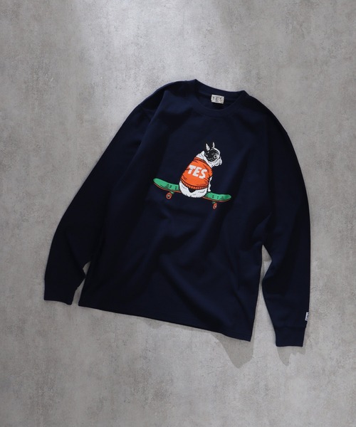 The Endless Summer（エンドレスサマー）の「TES SKATE BUHI LONG SLEEVE T-SHIRT / ロンT（Tシャツ/カットソー・メンズ・ブラック/ホワイト/ダークグリーン/ネイビー/ベージュ/ミント・SMALL/MEDIUM/LARGE/X-LARGE）」の13枚目の写真