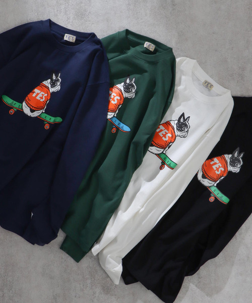 The Endless Summer（エンドレスサマー）の「TES SKATE BUHI LONG SLEEVE T-SHIRT / ロンT（Tシャツ/カットソー・メンズ・ブラック/ホワイト/ダークグリーン/ネイビー/ベージュ/ミント・SMALL/MEDIUM/LARGE/X-LARGE）」の15枚目の写真