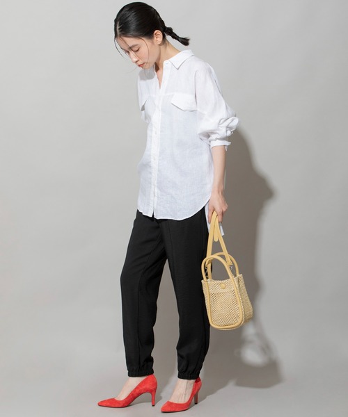 Munich(ミューニック)の「ストロートートバッグ(かごバッグ・レディース・ブラック/ダークブラウン/グリーン/キャメル・FREE)」の6枚目の写真