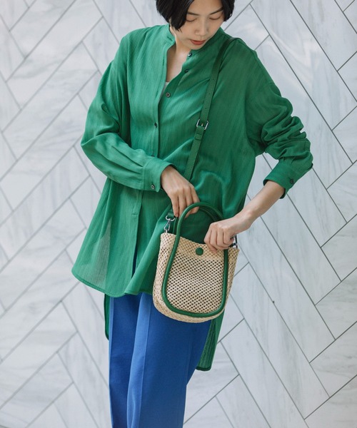 Munich(ミューニック)の「ストロートートバッグ(かごバッグ・レディース・ブラック/ダークブラウン/グリーン/キャメル・FREE)」の11枚目の写真