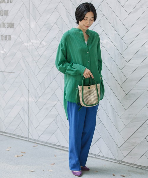 Munich(ミューニック)の「ストロートートバッグ(かごバッグ・レディース・ブラック/ダークブラウン/グリーン/キャメル・FREE)」の12枚目の写真