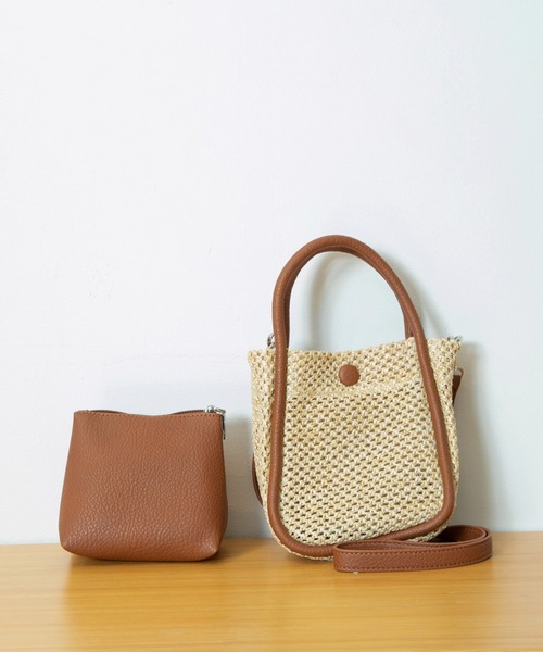 Munich(ミューニック)の「ストロートートバッグ(かごバッグ・レディース・ブラック/ダークブラウン/グリーン/キャメル・FREE)」の21枚目の写真