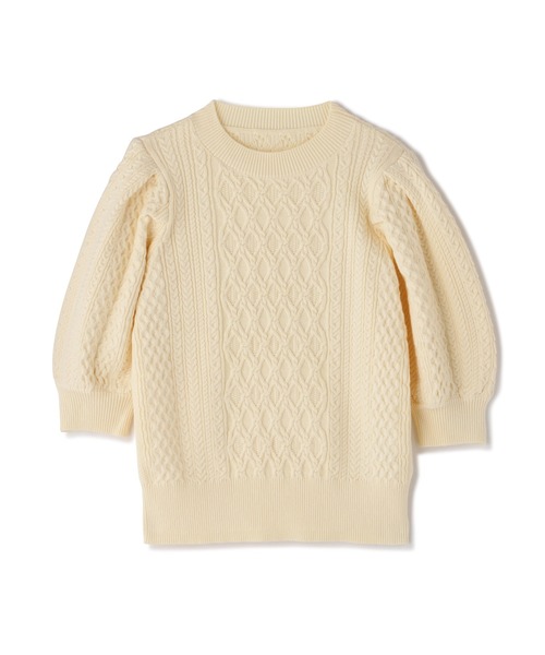 N.（N. Natural Beauty Basic）（エヌエヌナチュラルビューティーベーシック）の「◆柄編みパフニット（ニット/セーター・レディース・オフホワイト/モカ/レッド・MEDIUM）」の20枚目の写真