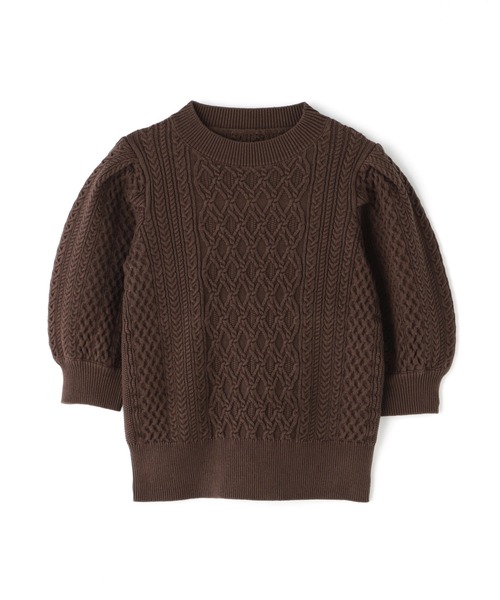 N.（N. Natural Beauty Basic）（エヌエヌナチュラルビューティーベーシック）の「◆柄編みパフニット（ニット/セーター・レディース・オフホワイト/モカ/レッド・MEDIUM）」の18枚目の写真