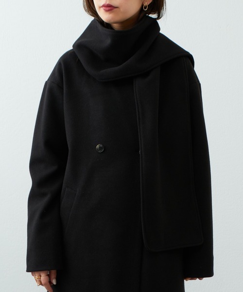 natural couture（ナチュラルクチュール）の「2022AWアイテム/マフラー付きレディコート（その他アウター・レディース・ブラック/ベージュ/ピンク/アイボリー/その他1・FREE）」の17枚目の写真