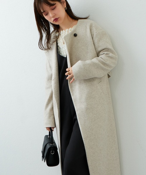 natural couture（ナチュラルクチュール）の「2022AWアイテム/マフラー付きレディコート（その他アウター・レディース・ブラック/ベージュ/ピンク/アイボリー/その他1・FREE）」の18枚目の写真