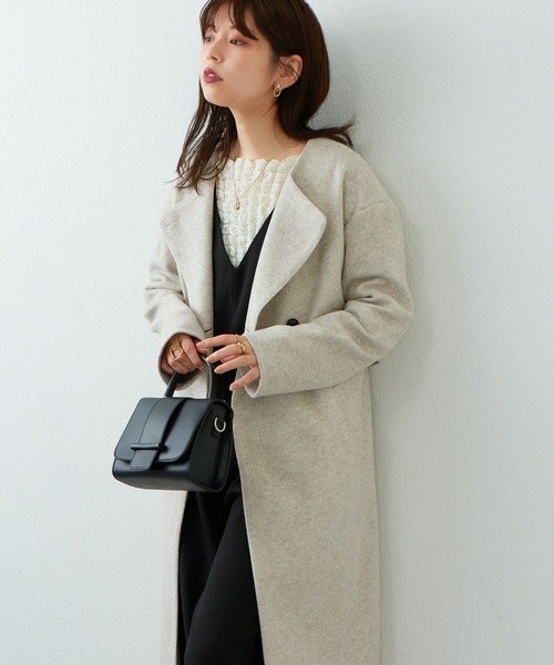 natural couture（ナチュラルクチュール）の「2022AWアイテム/マフラー付きレディコート（その他アウター・レディース・ブラック/ベージュ/ピンク/アイボリー/その他1・FREE）」の13枚目の写真