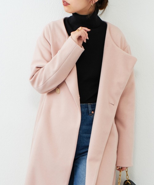 natural couture（ナチュラルクチュール）の「2022AWアイテム/マフラー付きレディコート（その他アウター・レディース・ブラック/ベージュ/ピンク/アイボリー/その他1・FREE）」の15枚目の写真