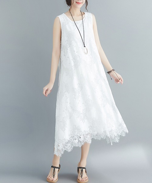 Doux Belle(ドゥーベル)の「レースマキシワンピース(ワンピース・レディース・ホワイト/ブラック・MEDIUM/LARGE/X-LARGE/XX-LARGE)」の1枚目の写真