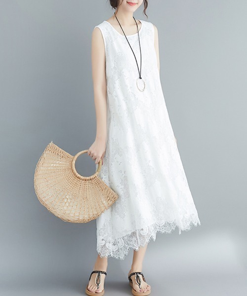 Doux Belle(ドゥーベル)の「レースマキシワンピース(ワンピース・レディース・ホワイト/ブラック・MEDIUM/LARGE/X-LARGE/XX-LARGE)」の14枚目の写真