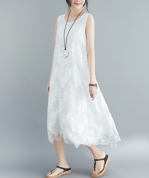 Doux Belle(ドゥーベル)の「レースマキシワンピース(ワンピース・レディース・ホワイト/ブラック・MEDIUM/LARGE/X-LARGE/XX-LARGE)」の7枚目の写真