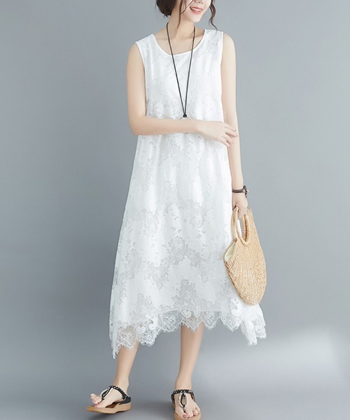 Doux Belle(ドゥーベル)の「レースマキシワンピース(ワンピース・レディース・ホワイト/ブラック・MEDIUM/LARGE/X-LARGE/XX-LARGE)」の3枚目の写真