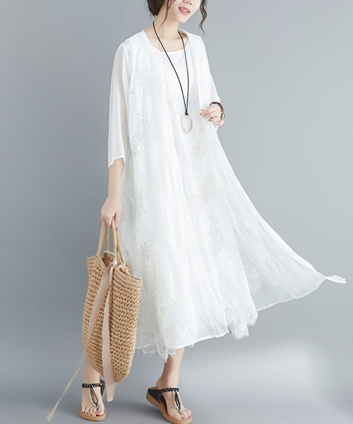 Doux Belle(ドゥーベル)の「レースマキシワンピース(ワンピース・レディース・ホワイト/ブラック・MEDIUM/LARGE/X-LARGE/XX-LARGE)」の16枚目の写真
