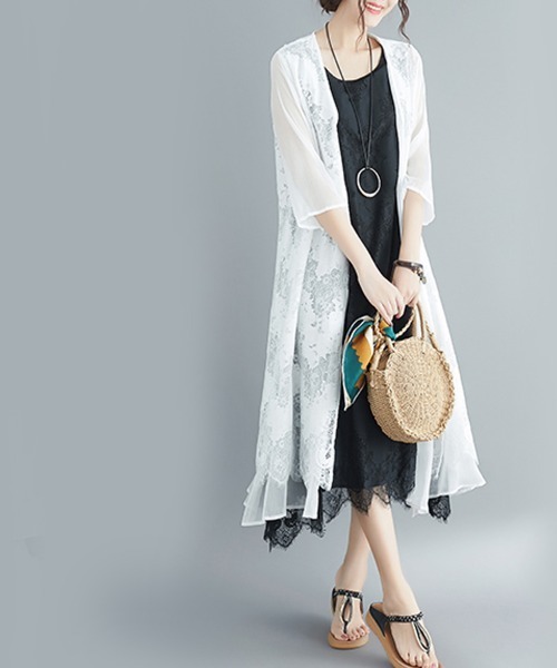 Doux Belle(ドゥーベル)の「レースマキシワンピース(ワンピース・レディース・ホワイト/ブラック・MEDIUM/LARGE/X-LARGE/XX-LARGE)」の8枚目の写真
