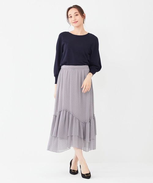ANY SIS(エニィスィス)の「【洗える】タックポイント ニット(ニット/セーター・レディース・ライトグレー系/ダークグリーン系/ネイビー系/ふじ色系/レッド系・2)」の13枚目の写真