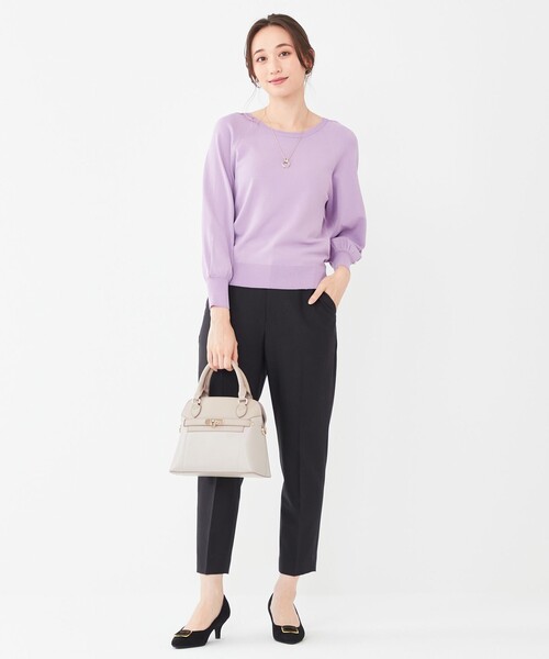ANY SIS(エニィスィス)の「【洗える】タックポイント ニット(ニット/セーター・レディース・ライトグレー系/ダークグリーン系/ネイビー系/ふじ色系/レッド系・2)」の14枚目の写真