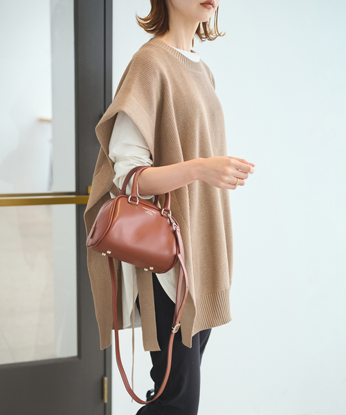 CHRISTIAN VILLA(クリスチャンヴィラ)の「【CHRISTIAN VILLA /クリスチャン ヴィラ】MINI ハンドルバッグ(ハンドバッグ・レディース・ブラック/キャメル・FREE)」の6枚目の写真