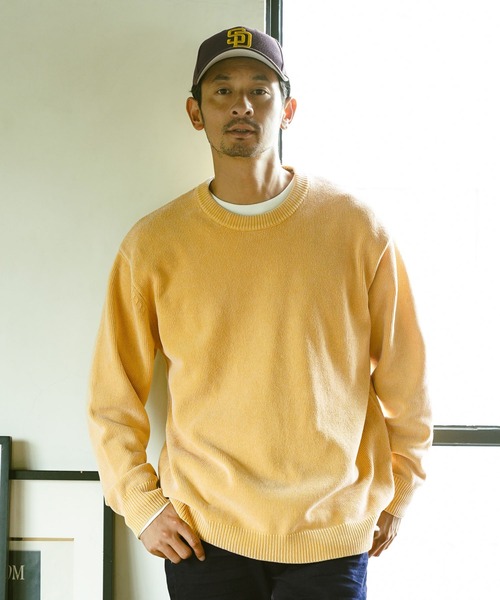BAYFLOW(ベイフロー)の「FINE DAYS COLOR KNIT(ニット/セーター・メンズ・マスタード/パープル/ピンク/ベージュ/カーキ/チャコール/オフホワイト・MEDIUM/LARGE/SMALL)」の6枚目の写真