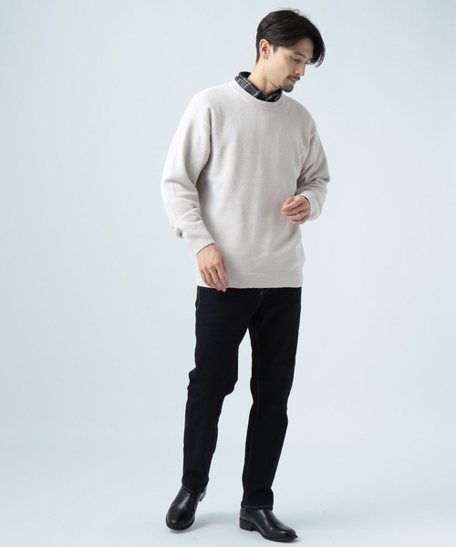 BAYFLOW(ベイフロー)の「FINE DAYS COLOR KNIT(ニット/セーター・メンズ・マスタード/パープル/ピンク/ベージュ/カーキ/チャコール/オフホワイト・MEDIUM/LARGE/SMALL)」の9枚目の写真