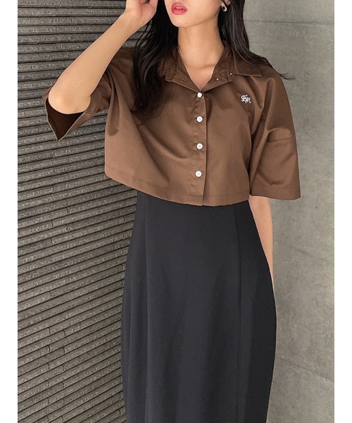 ENVYM（アンビー）の「エンブロイダリーショートＳＨ（Tシャツ/カットソー・レディース・ホワイト/ブラウン・FREE）」の3枚目の写真