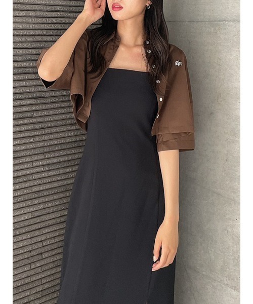 ENVYM（アンビー）の「エンブロイダリーショートＳＨ（Tシャツ/カットソー・レディース・ホワイト/ブラウン・FREE）」の5枚目の写真