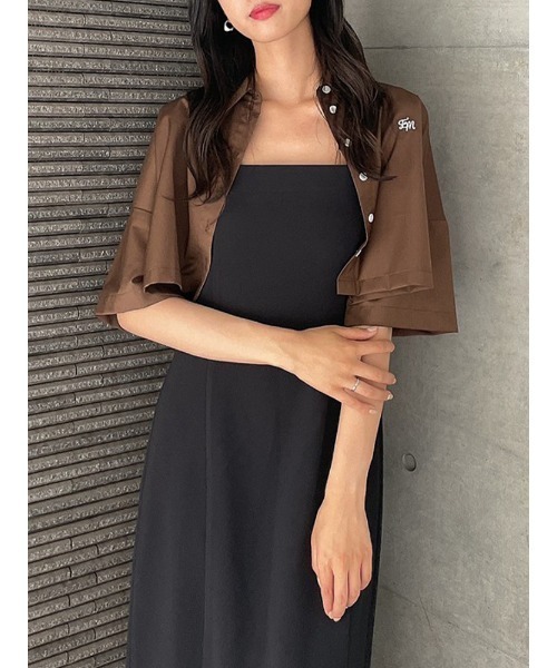 ENVYM（アンビー）の「エンブロイダリーショートＳＨ（Tシャツ/カットソー・レディース・ホワイト/ブラウン・FREE）」の6枚目の写真