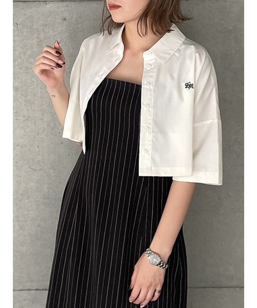 ENVYM（アンビー）の「エンブロイダリーショートＳＨ（Tシャツ/カットソー・レディース・ホワイト/ブラウン・FREE）」の11枚目の写真