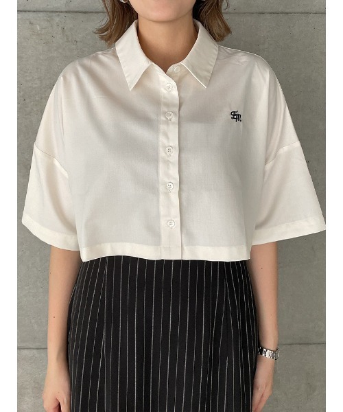 ENVYM（アンビー）の「エンブロイダリーショートＳＨ（Tシャツ/カットソー・レディース・ホワイト/ブラウン・FREE）」の16枚目の写真