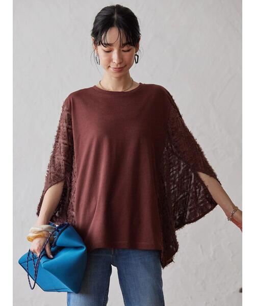 AMERICAN HOLIC(アメリカンホリック)の「異素材カットドルマンプルオーバー(Tシャツ/カットソー・レディース・ボルドー/ブラック・M/L)」の21枚目の写真