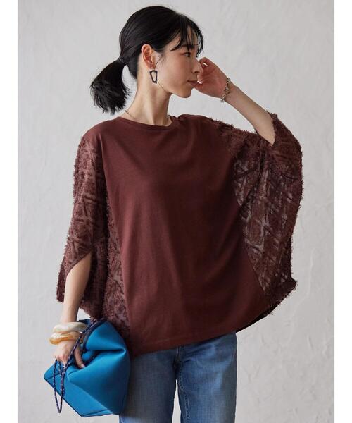 AMERICAN HOLIC(アメリカンホリック)の「異素材カットドルマンプルオーバー(Tシャツ/カットソー・レディース・ボルドー/ブラック・M/L)」の22枚目の写真