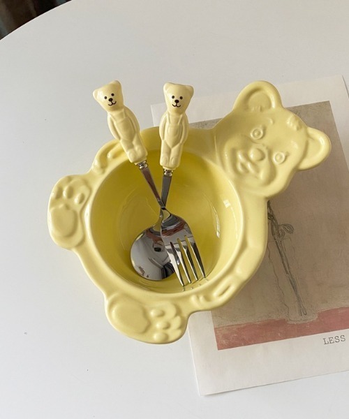 Made in I(メイドインアイ)の「ベアスプーン&フォークセット(カトラリー・レディース・ピンク/イエロー/ホワイト・FREE)」の12枚目の写真