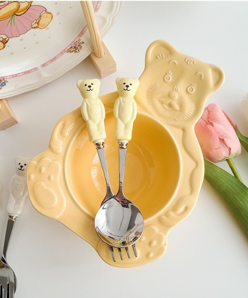 Made in I(メイドインアイ)の「ベアスプーン&フォークセット(カトラリー・レディース・ピンク/イエロー/ホワイト・FREE)」の17枚目の写真